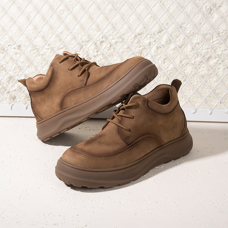 Men's Vintage Fleece-lined Warm Soft Martin Leather Shoes
