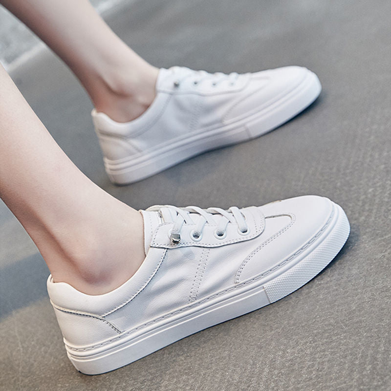 Women's White Sports Versatile Korean Style Flat Casual Shoes