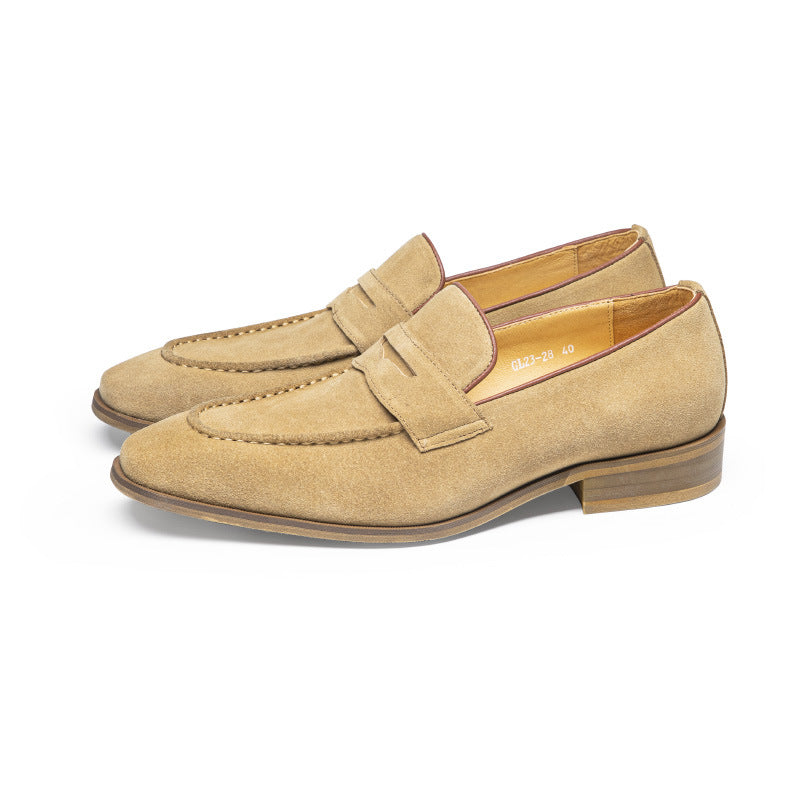 Men's Hours Cow Suede Genuine Business Formal Leather Shoes