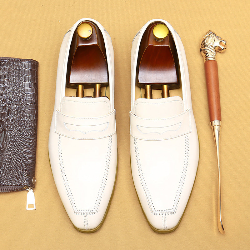Men's British Business Leisure Slip-on Formal Wedding Leather Shoes