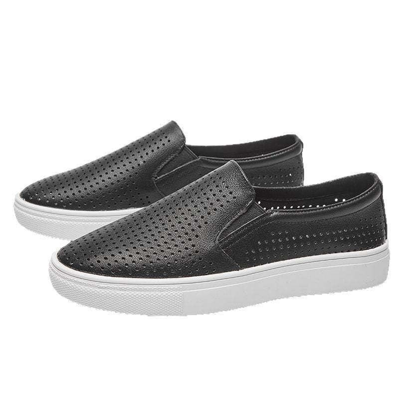 Women's & Men's Summer Breathable One Pedal White Hollowed Sneakers
