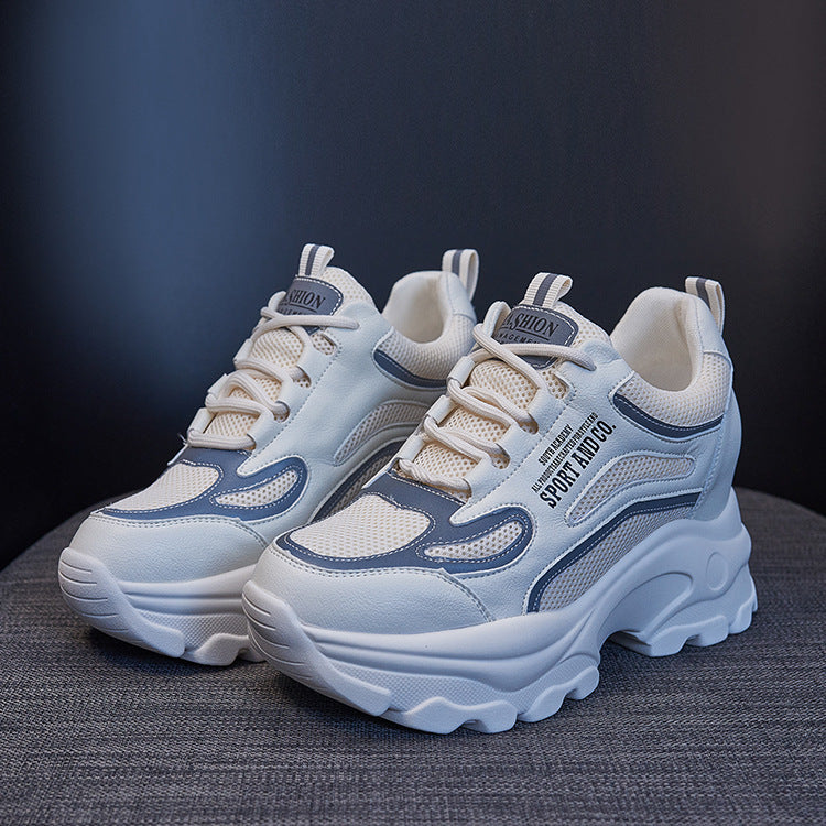 Women's White Summer Sports Breathable Mesh Dad Heels