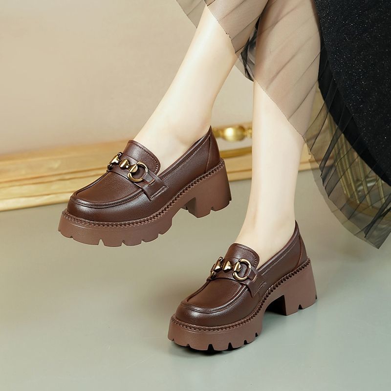 Women's Soft Versatile Platform British Style Slip-on Casual Shoes