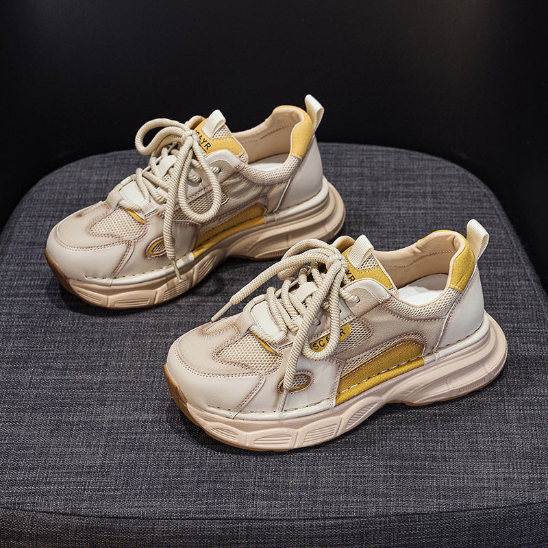Women's Dad Platform Pumps Breathable Mesh Running Women's Casual Shoes
