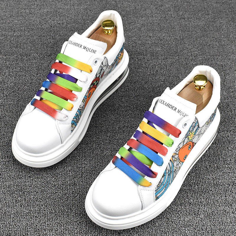 Men's Spring Breathable Trendy Korean Style Cowhide Casual Shoes