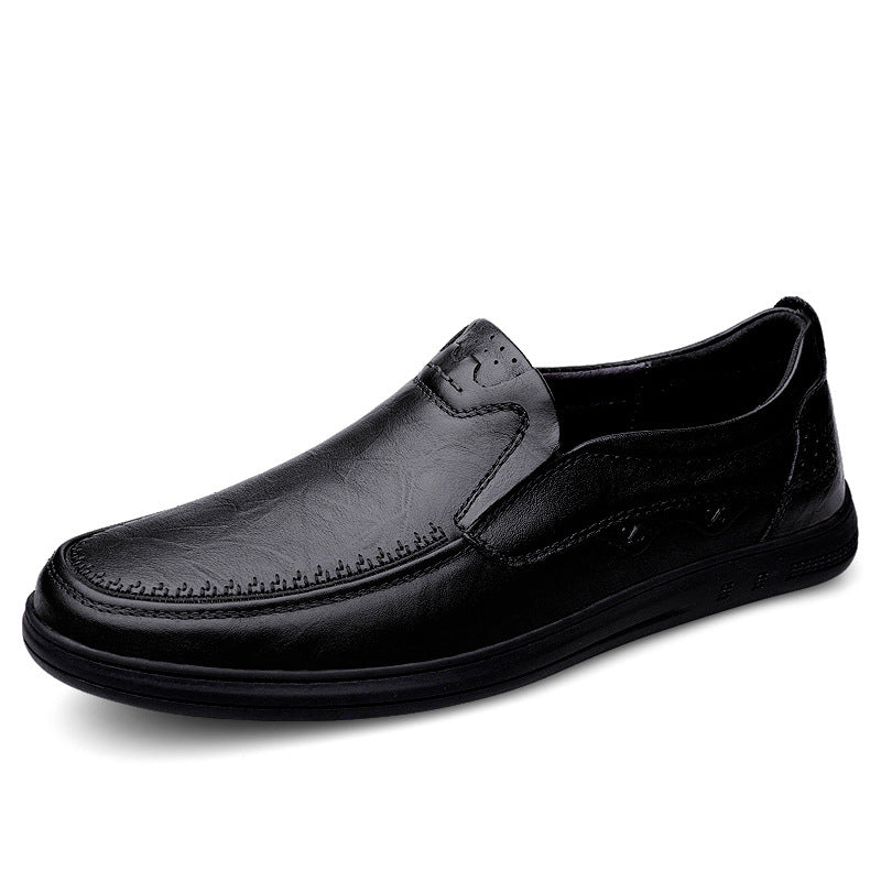 Men's First Layer Cowhide Soft Bottom Breathable Leather Shoes