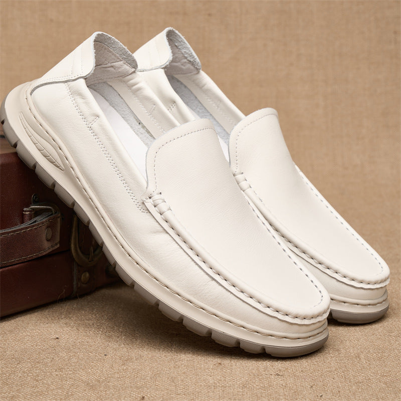 Men's Lace Up Pumps Breathable Soft Bottom Leather Shoes