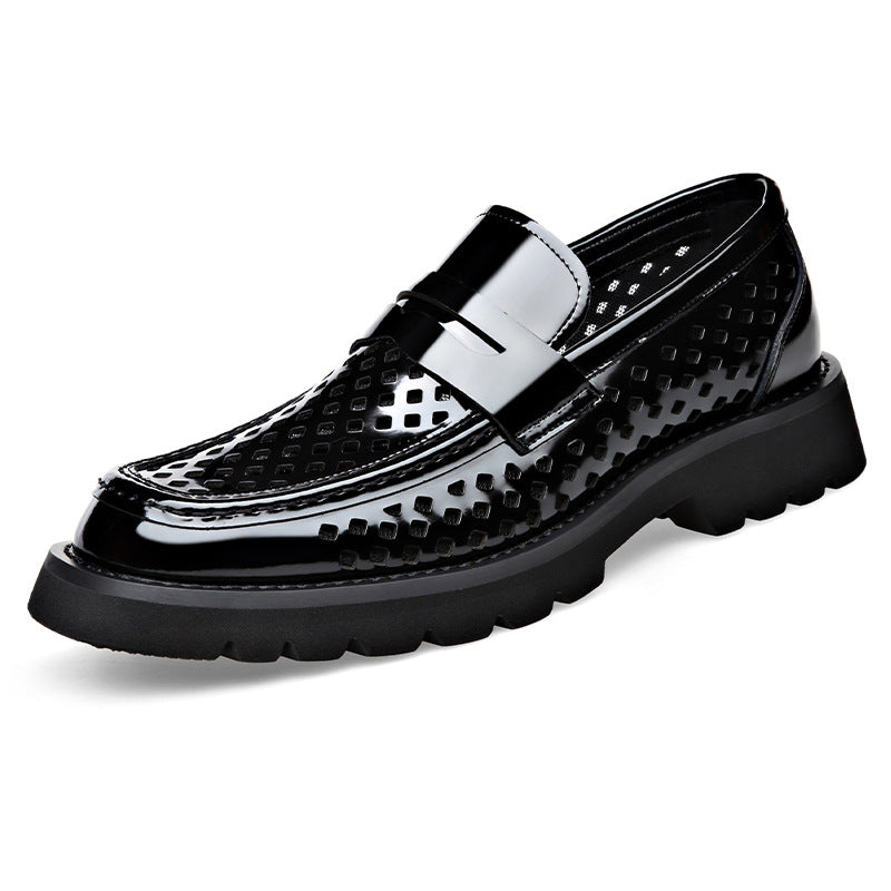 Men's Platform Summer Trend Cowhide Slip-on Oversized Leather Shoes