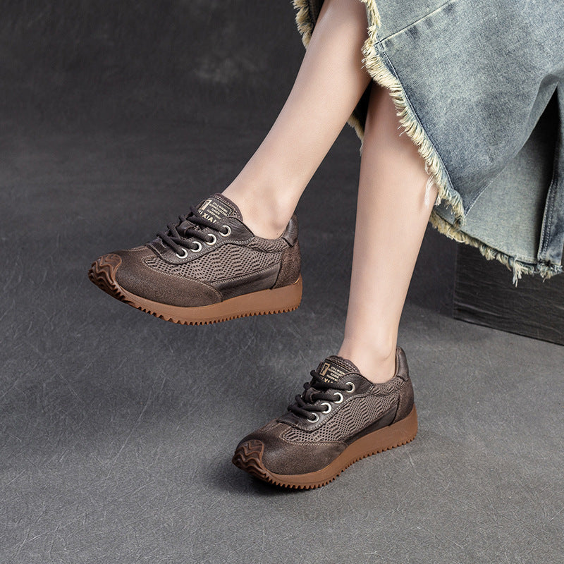 Women's Breathable Mesh Pumps Distressed Dirty Color Casual Shoes