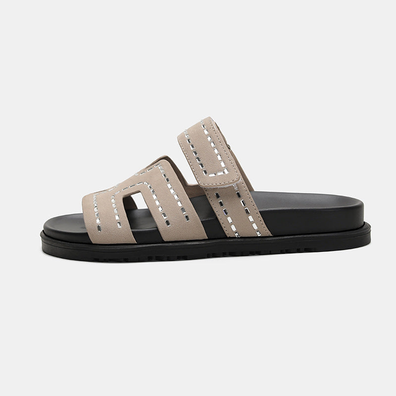 Women's Summer Beach Flip-flops Ugly Cute Velcro Slippers