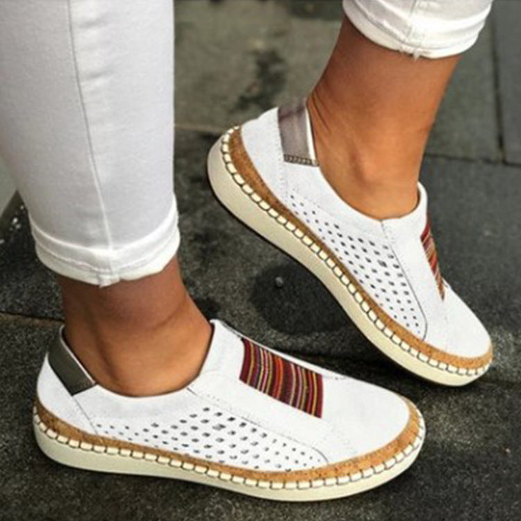 Women's Summer Flat Ribbon Slip-on Color Matching Casual Shoes