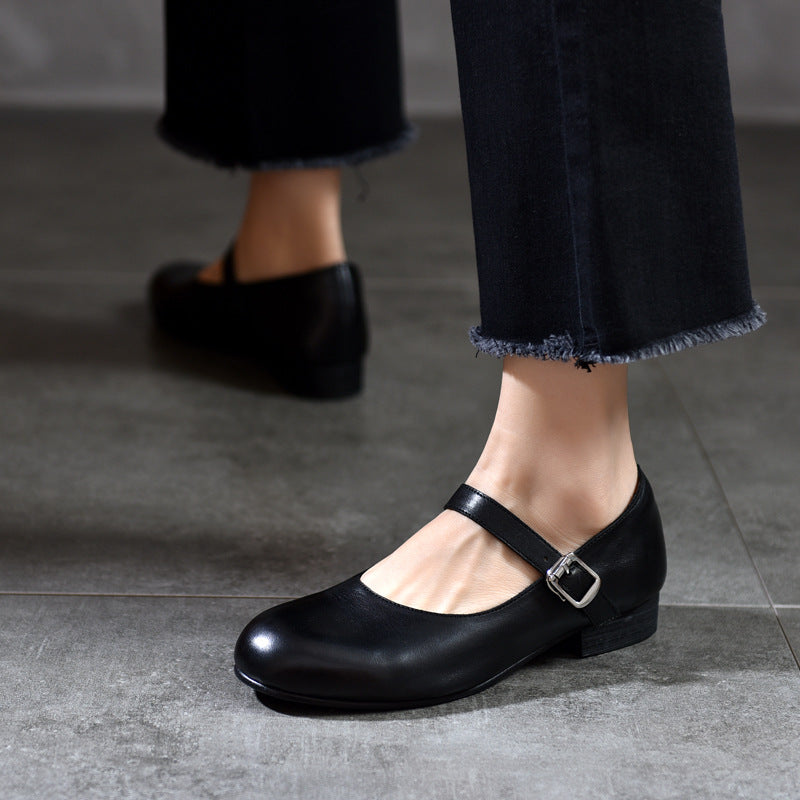 Women's Price Washed Calf Round Toe Mary Jane Women's Shoes