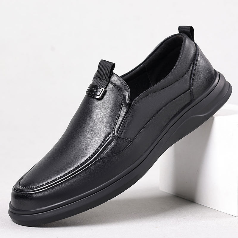 Men's First Layer Cowhide Slip-on Business Soft Leather Shoes