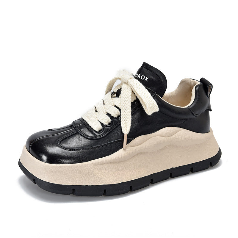 Women's Price Square Toe Laces Thick Bottom Casual Shoes