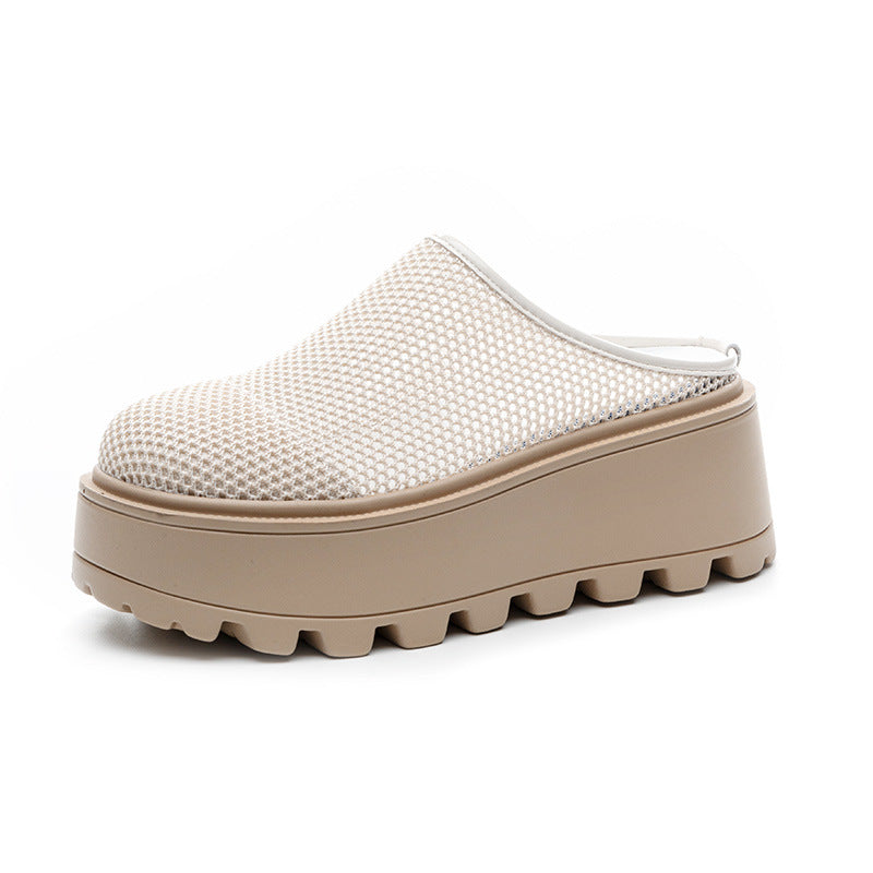 Women's Mesh Closed Toe Half Outer Wear Slippers
