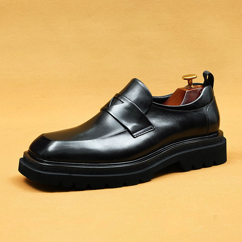 Men's Business Genuine England Style One Pedal Leather Shoes