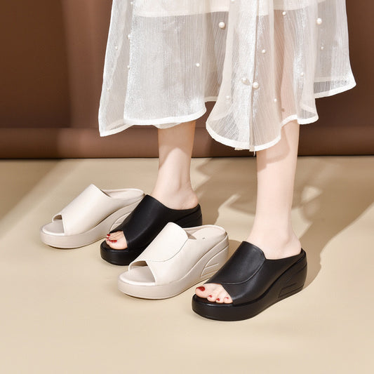 Women's Wedge Outer Wear Summer Peep Toe Slippers
