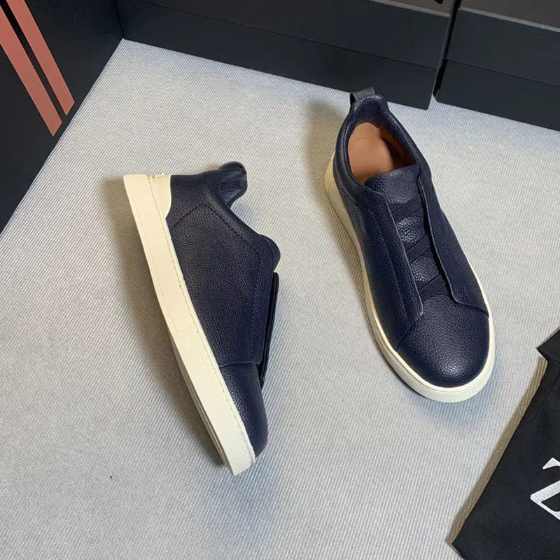 Men's Store Slip-on First Layer Cowhide Sports Sneakers