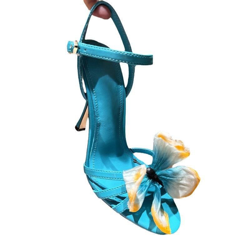 Color Matching Butterfly Ornament Catwalk Show Heels
