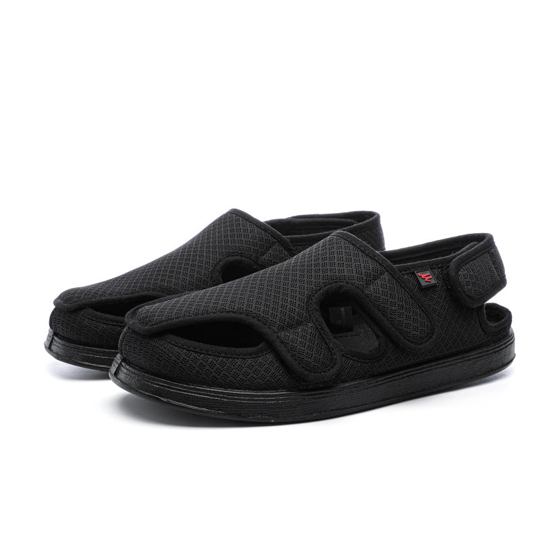Deformation Widened Vamp Can Be Fully Opened Velcro Sandals