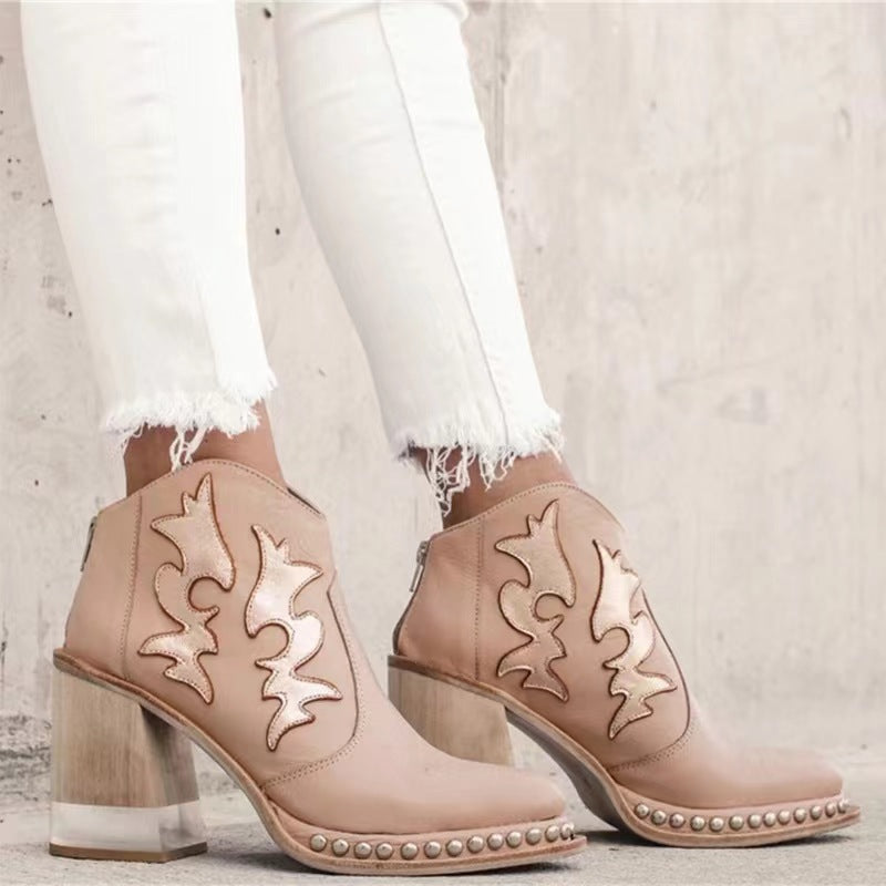 Women's Vintage Crystal Transparent High Fashion Plus Boots