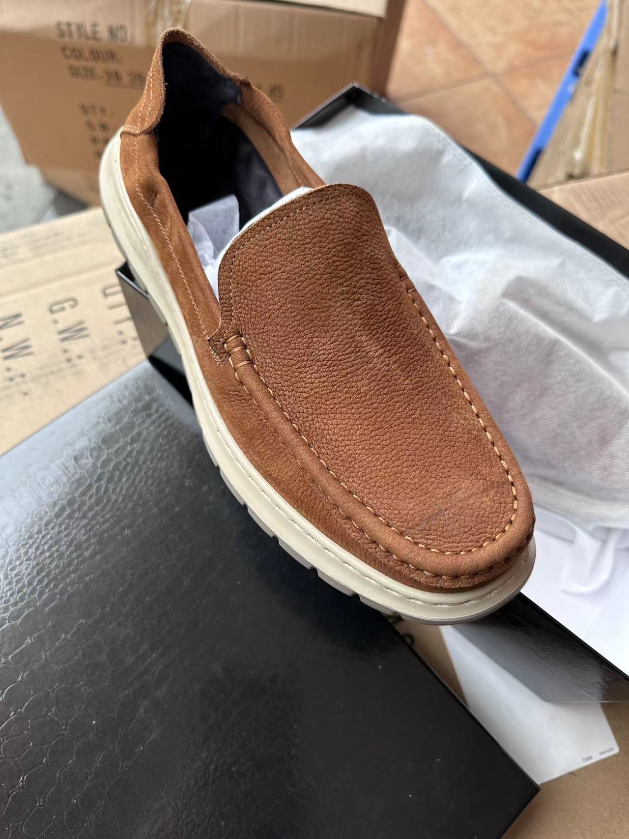Men's Lace Up Pumps Breathable Soft Bottom Leather Shoes
