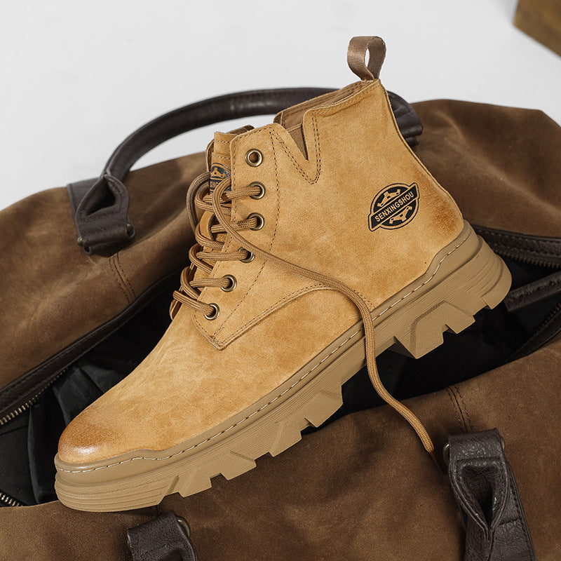 Men's Top British Style Vintage Autumn Genuine Boots