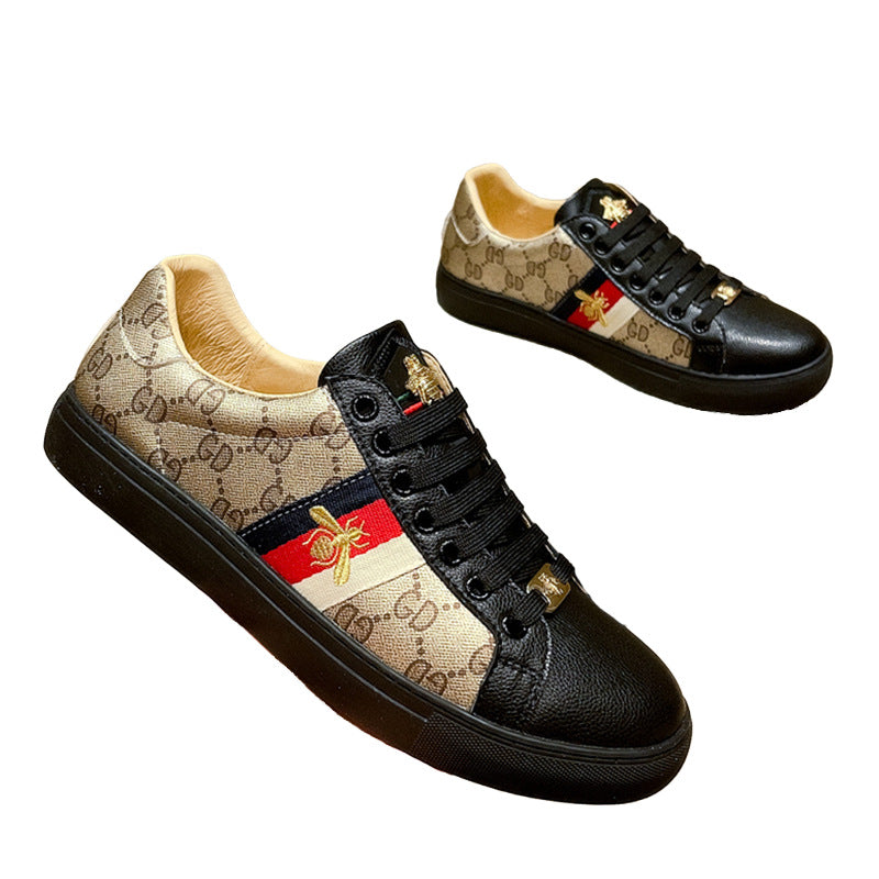 Men's Little Bee White Board High Version Sneakers