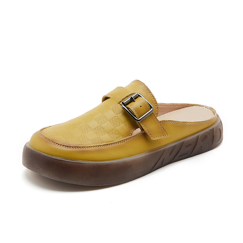 Women's Retro Platform Belt Buckle Outdoor Deodorant Slippers