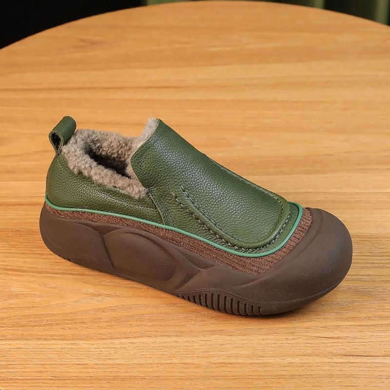 Women's Winter Fur Integrated Slip-on Fluffy Fleece-lined Casual Shoes