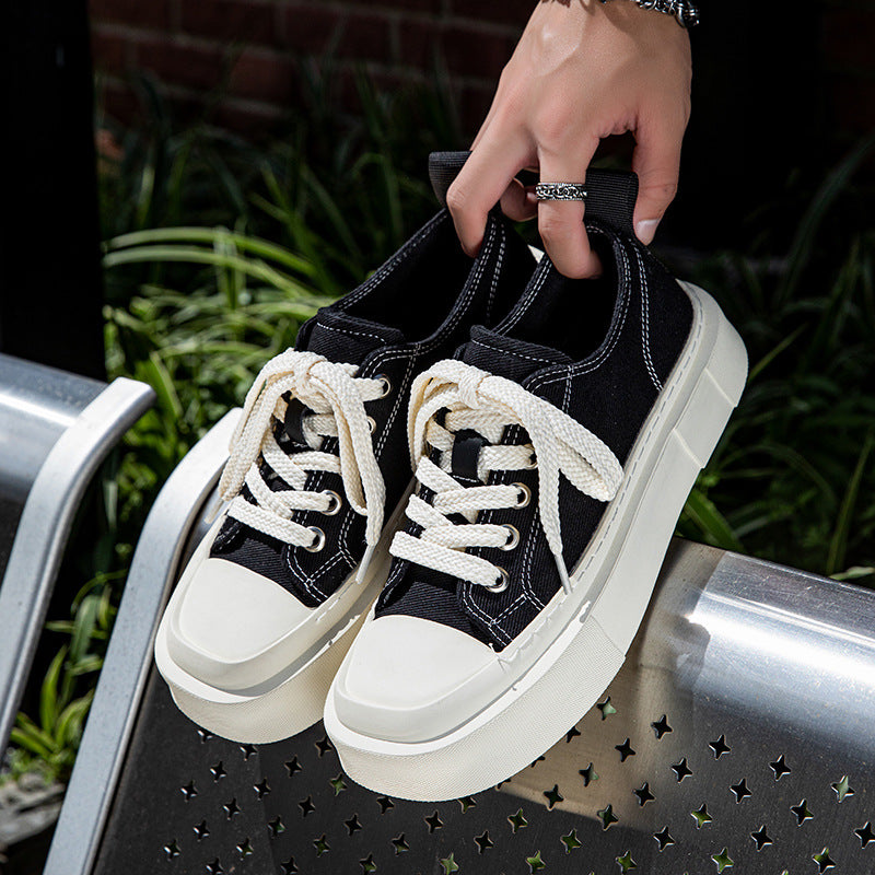 Men's Summer Breathable Fashionable Platform Height Increasing Canvas Shoes