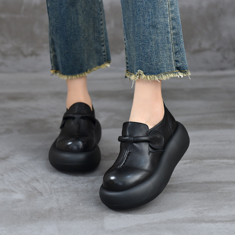 Women's Velcro Small British Buckle Platform First Casual Shoes
