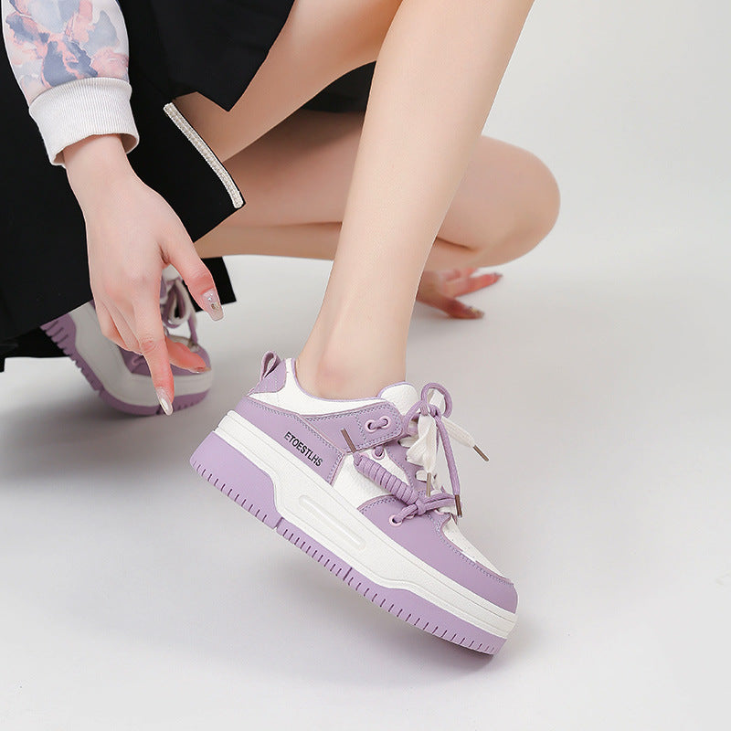 Spring Bright Color Board Versatile Thick Sneakers