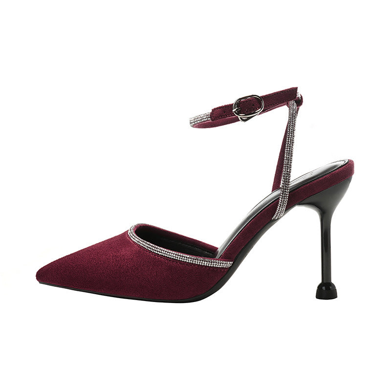 Buckle Closed Toe High Wedding Cat Fashion Plus Heels