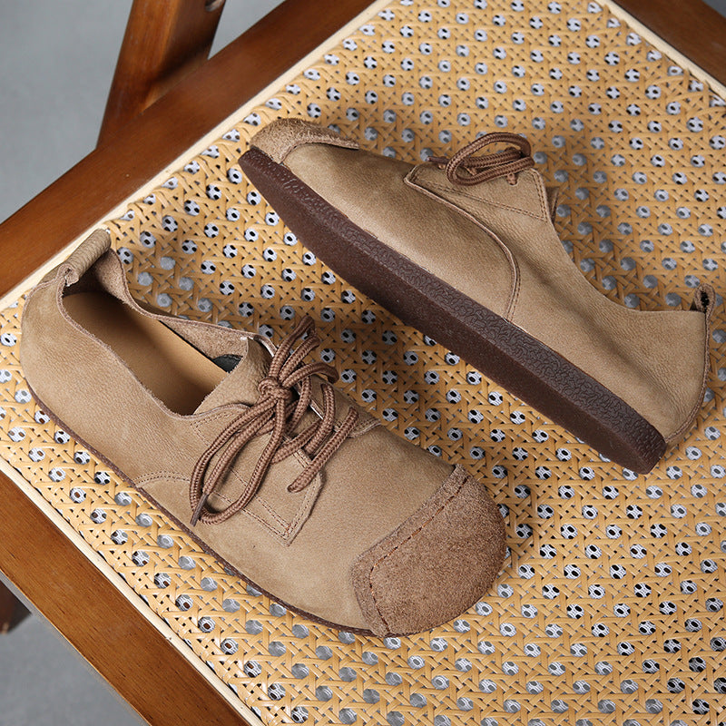 Crafts Real Cowhide Flat Soft Bottom Wild Casual Shoes