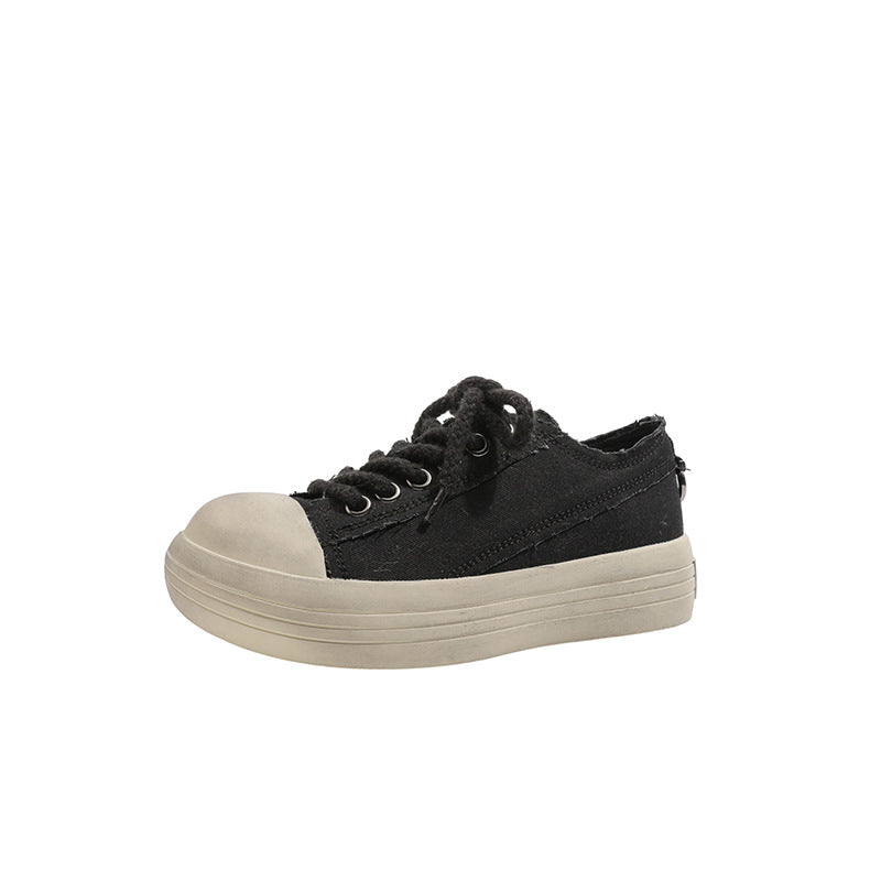 Sole Height Increasing Mickey Denim Couple Sports Sneakers