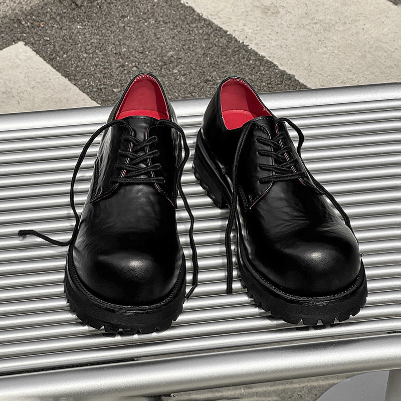 Men's Young High-grade Heightened Design Sense Niche British Leather Shoes