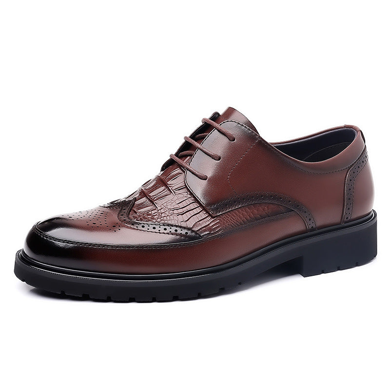 Men's Formal Wear Brogue Wedding Versatile Breathable Extra Leather Shoes