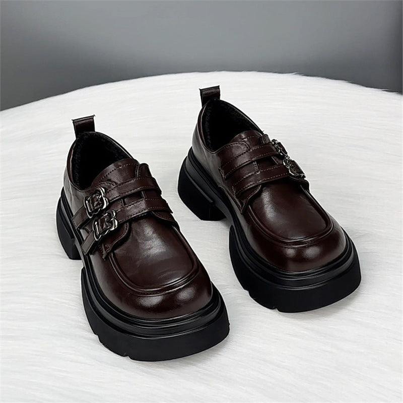 Women's Genuine European Goods Platform Versatile Small British College Style Women's Fashion Shoes