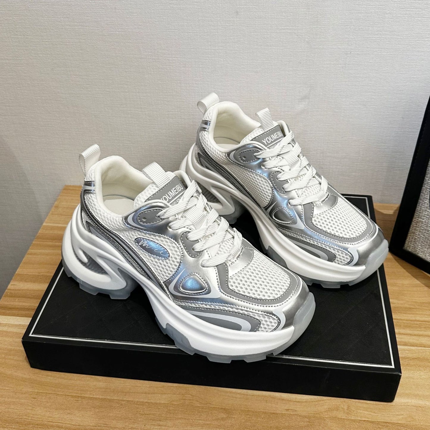 Women's Dad Fashionable Summer Korean Style Thick Sneakers