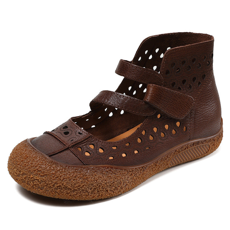 Women's Retro Handmade Genuine Ethnic Soft Bottom Mother Sandals