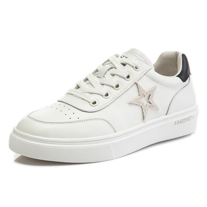 Women's Spring Flat White Celebrities Genuine Casual Shoes
