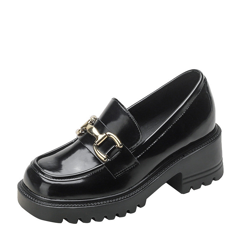 Women's Height Increasing Insole Chunky Platform Slip-on Loafers