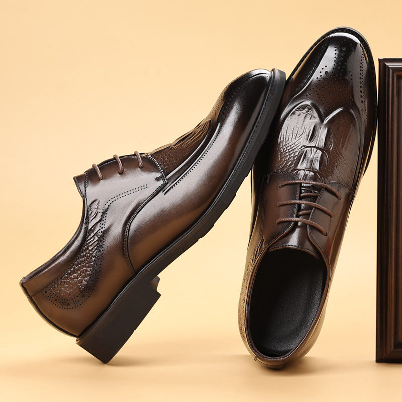 Men's Business Korean Style Pointed British Formal Wear Leather Shoes
