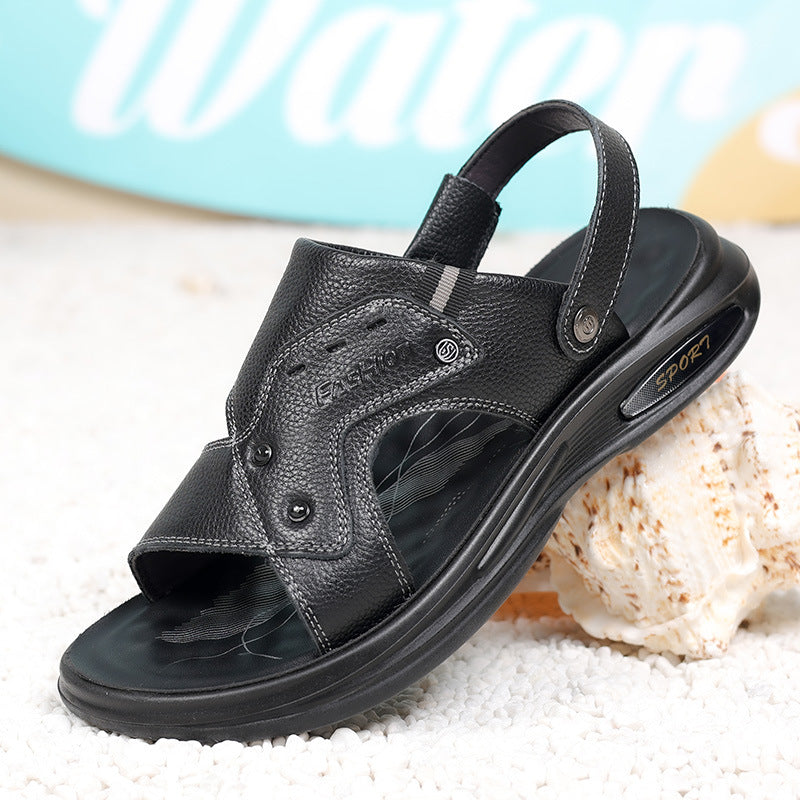 Men's Summer Fashion Trendy Top Layer Cowhide Sandals