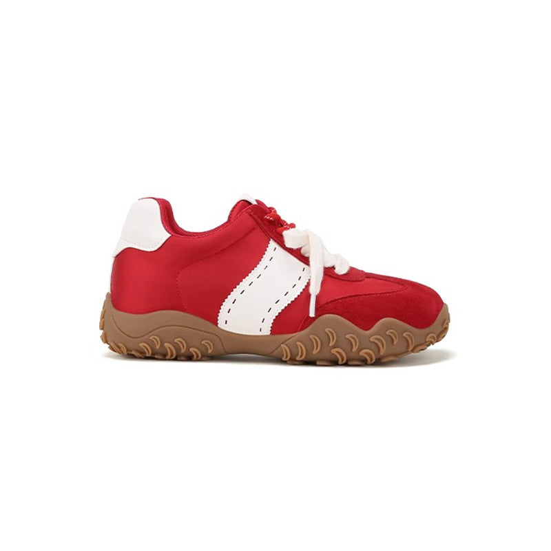 Women's Insole Mercerized Crescent Pearl Lace Sports Sneakers