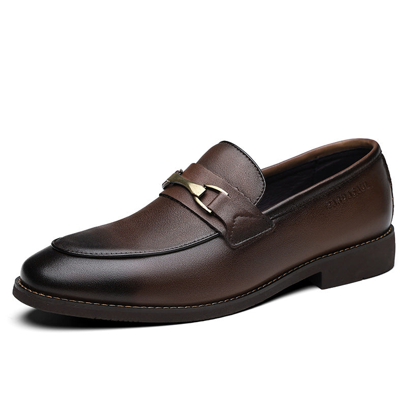 Men's Formal Wear One Pedal Trendy British Leather Shoes