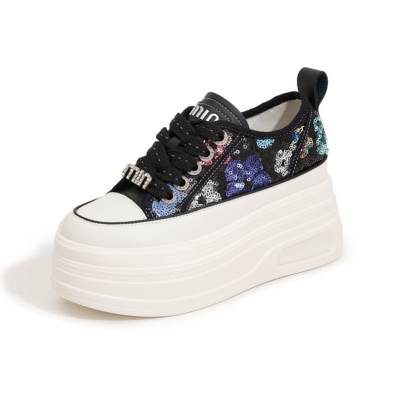 Women's Hidden White Fashionable Platform Small Chinese Sneakers