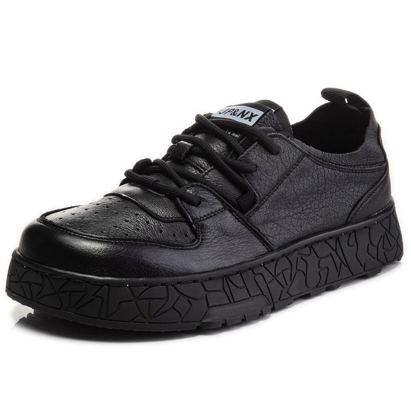 Women's Autumn White Cowhide Street Fashion Flat Men's Shoes