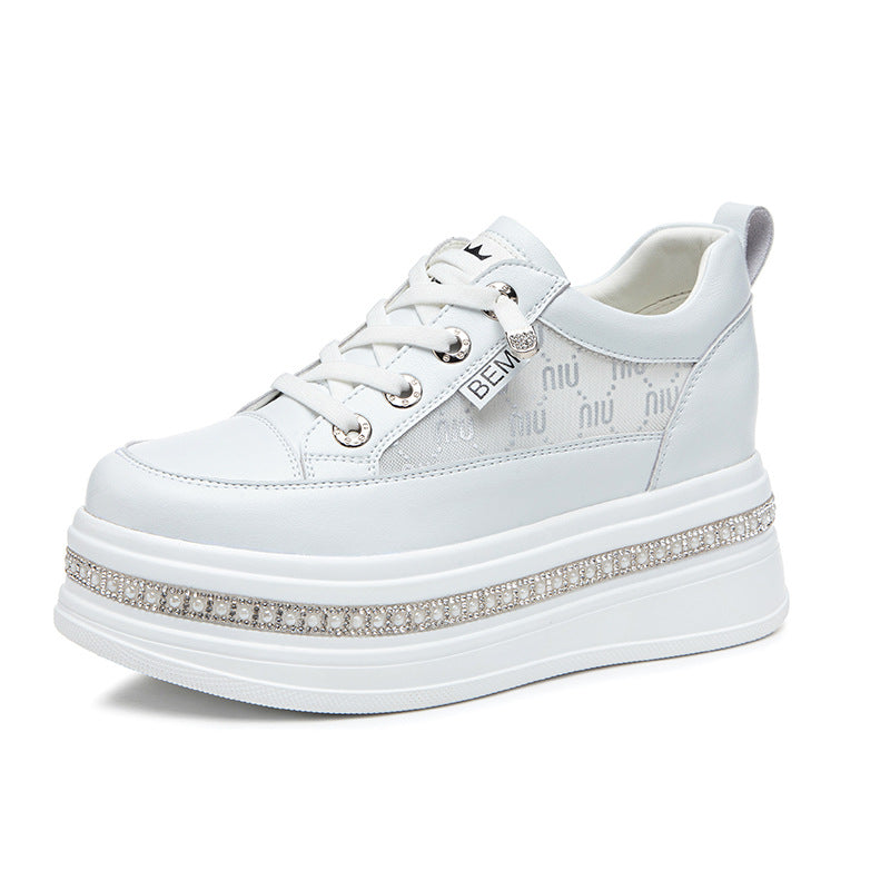 Women's Fairy Diamond Color Matching Thick Bottom Heightened Casual Shoes
